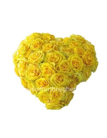 Cuore di rose gialle, 25 cm di diametro