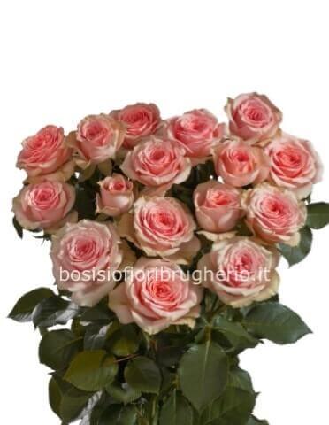 mazzo di rose rosa 60 cm